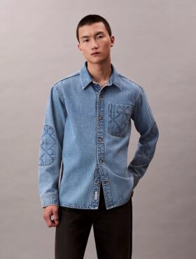 90S Emblem Denim Overshirt