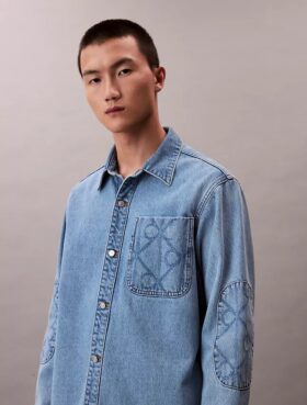 90S Emblem Denim Overshirt