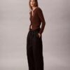 Adjustable Wide Leg Chino Pants