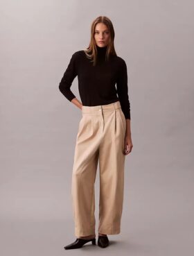 Adjustable Wide Leg Chino Pants