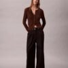 Adjustable Wide Leg Chino Pants