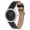 Allover Emblem Dial Leather Strap Watch