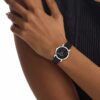 Allover Emblem Dial Leather Strap Watch