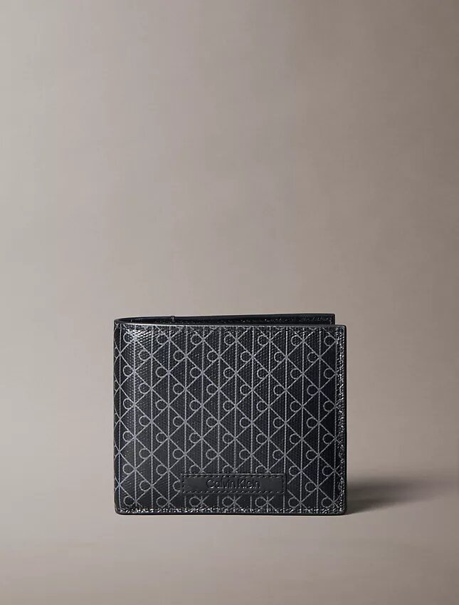 Allover Emblem Logo Bifold Wallet with Coin Pouch Allover Emblem Logo Bifold Wallet with Coin Pouch