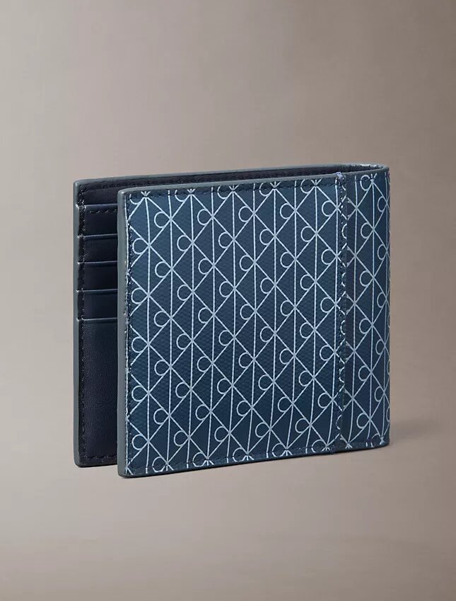 Allover Emblem Logo Bifold Wallet with Coin Pouch Allover Emblem Logo Bifold Wallet with Coin Pouch