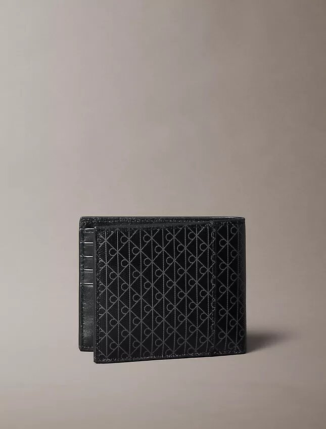 Allover Emblem Logo Bifold Wallet with Coin Pouch Allover Emblem Logo Bifold Wallet with Coin Pouch