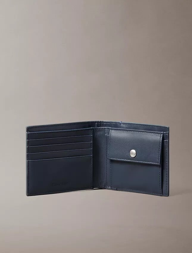 Allover Emblem Logo Bifold Wallet with Coin Pouch Allover Emblem Logo Bifold Wallet with Coin Pouch