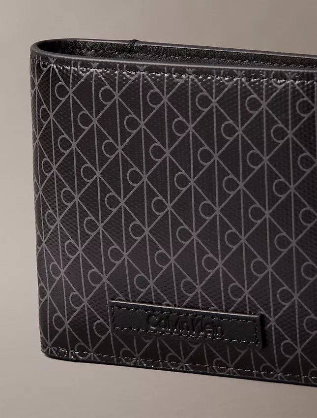 Allover Emblem Logo Bifold Wallet with Coin Pouch Allover Emblem Logo Bifold Wallet with Coin Pouch