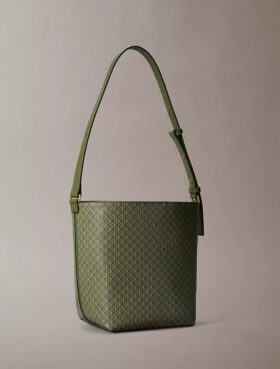 Allover Emblem Logo Bucket Bag with Pouch