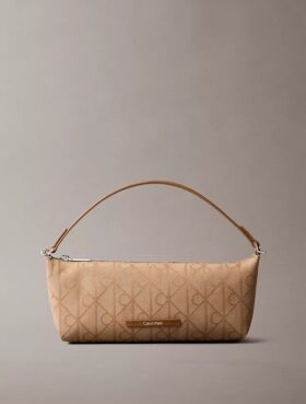 Allover Emblem Logo Canvas Shoulder Bag