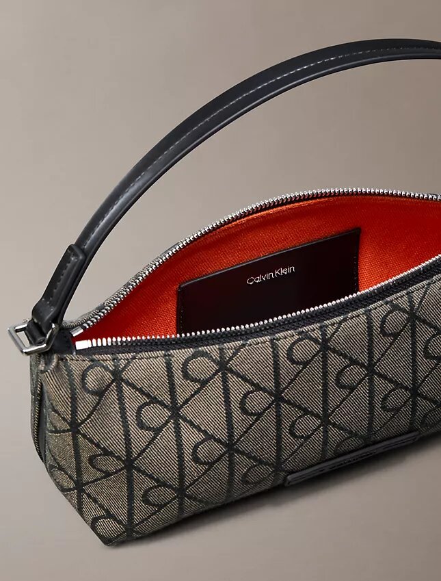 Allover Emblem Logo Canvas Shoulder Bag Allover Emblem Logo Canvas Shoulder Bag