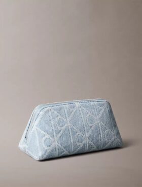 Allover Emblem Logo Denim Beauty Case