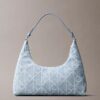 Allover Emblem Logo Denim Shoulder Bag