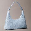 Allover Emblem Logo Denim Shoulder Bag