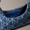Allover Emblem Logo Denim Shoulder Bag