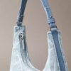 Allover Emblem Logo Denim Shoulder Bag