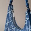 Allover Emblem Logo Denim Shoulder Bag