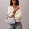 Allover Emblem Logo Denim Shoulder Bag