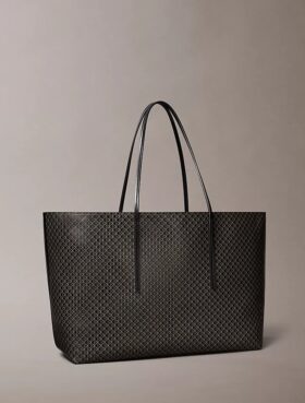 Allover Emblem Logo Large Tote Bag with Pouch
