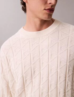 Allover Emblem Logo Ribbed Sweater