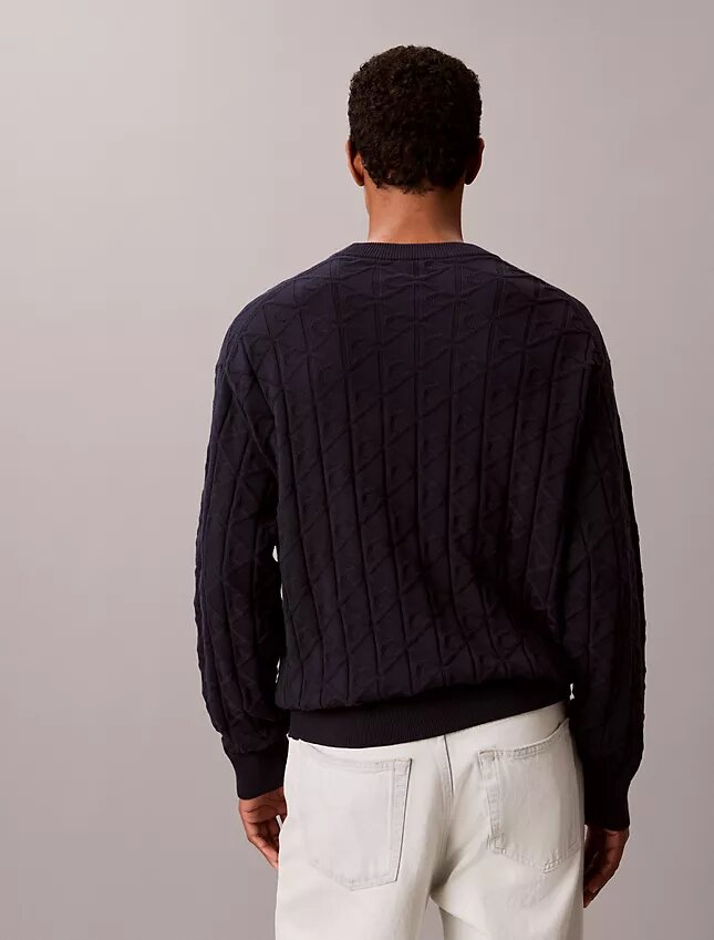Allover Emblem Logo Ribbed Sweater Allover Emblem Logo Ribbed Sweater