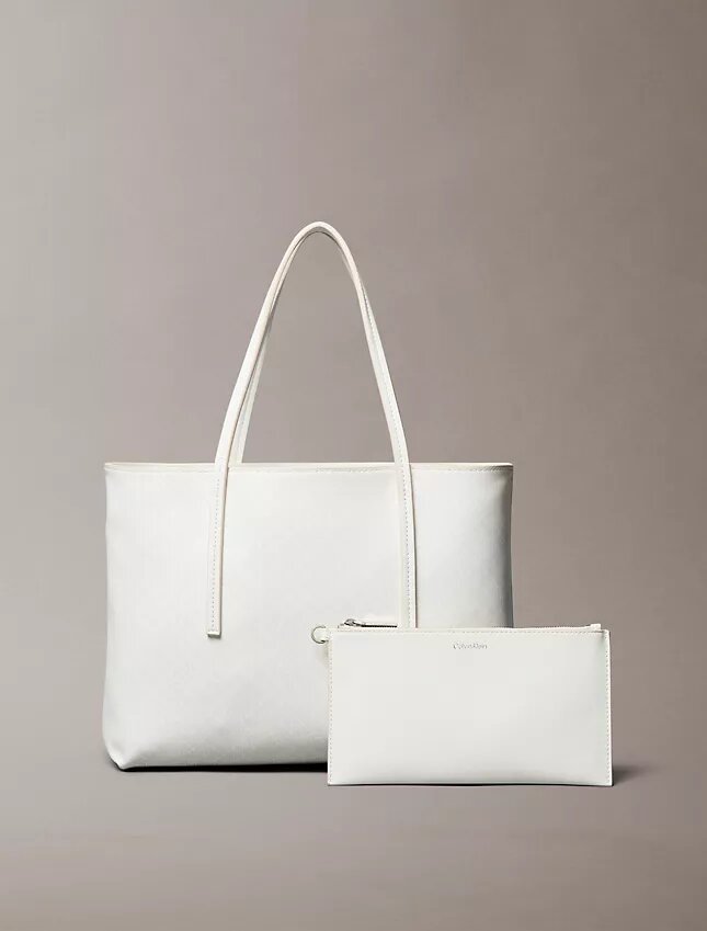 Allover Emblem Logo Small Tote Bag with Pouch Allover Emblem Logo Small Tote Bag with Pouch