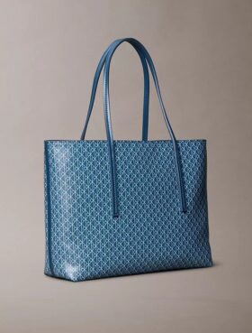 Allover Emblem Logo Small Tote Bag with Pouch
