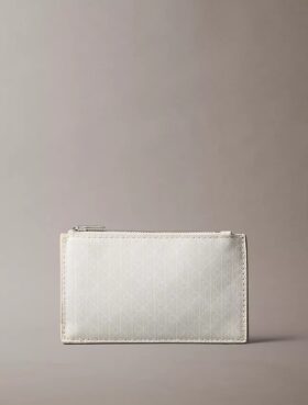 Allover Emblem Logo Top Zip Card Case