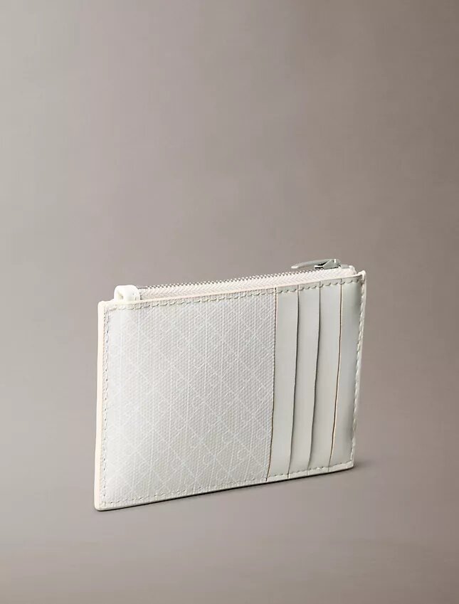 Allover Emblem Logo Top Zip Card Case Allover Emblem Logo Top Zip Card Case