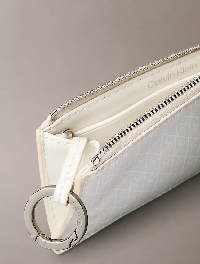 Allover Emblem Logo Top Zip Card Case Allover Emblem Logo Top Zip Card Case