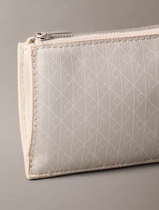 Allover Emblem Logo Top Zip Card Case Allover Emblem Logo Top Zip Card Case