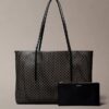 Allover Emblem Logo Tote Bag with Pouch Allover Emblem Logo Tote Bag with Pouch