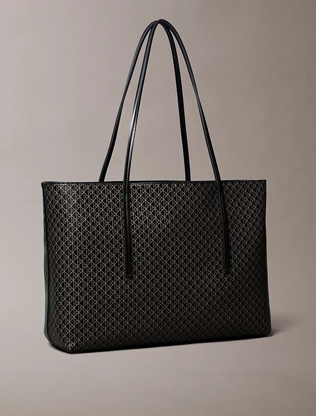 Allover Emblem Logo Tote Bag with Pouch Allover Emblem Logo Tote Bag with Pouch