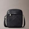 Allover Embossed Emblem Logo Reporter Bag