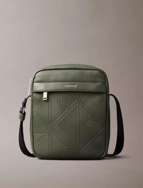 Allover Embossed Emblem Logo Reporter Bag