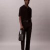 Allover Embossed Emblem Logo Reporter Bag
