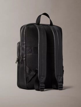 Allover Embossed Emblem Logo Round Backpack