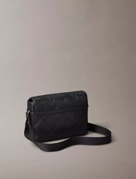 Allover Embossed Emblem Messenger Bag
