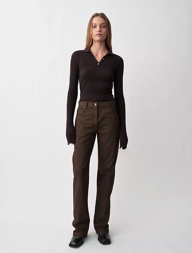 Amber Ribbed Polo Sweater Amber Ribbed Polo Sweater