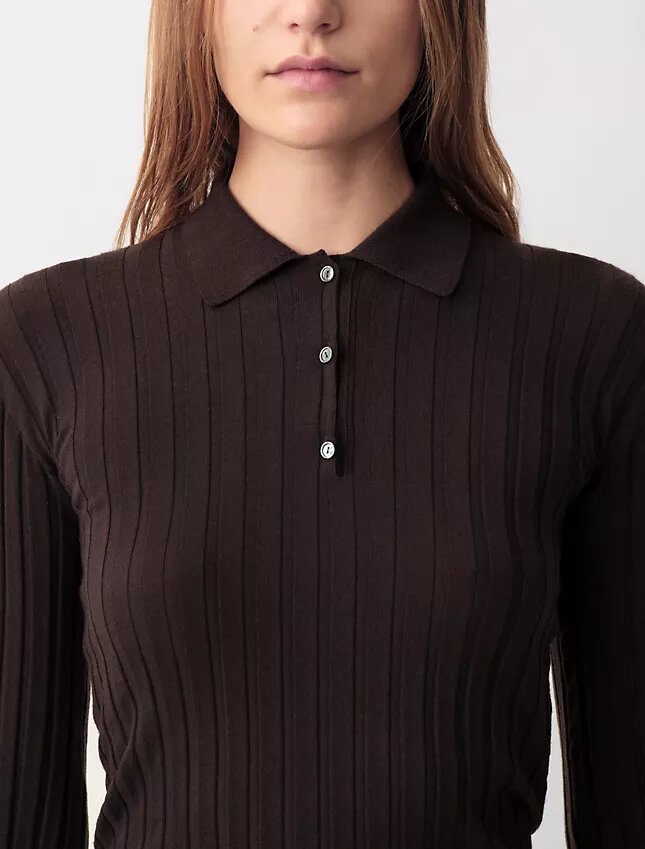 Amber Ribbed Polo Sweater Amber Ribbed Polo Sweater