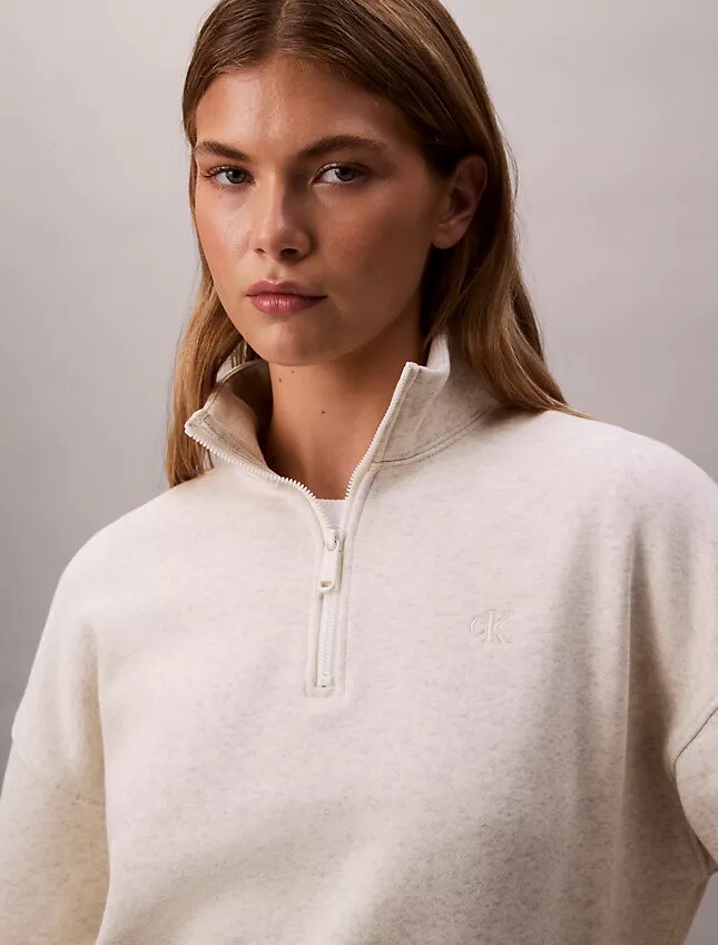 Archive Logo Fleece Quarter Zip Mock Neck Sweatshirt Archive Logo Fleece Quarter Zip Mock Neck Sweatshirt