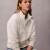 Archive Logo Fleece Quarter Zip Mock Neck Sweatshirt Archive Logo Fleece Quarter Zip Mock Neck Sweatshirt