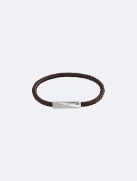Beveled Id Leather Bracelet