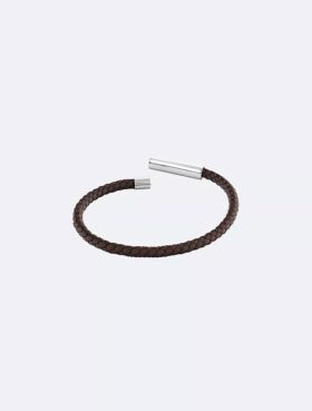 Beveled Id Leather Bracelet