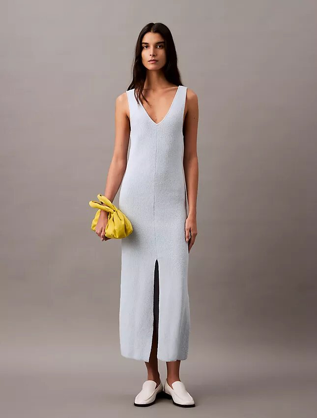 Boucle Rib Sleeveless Midi Dress Boucle Rib Sleeveless Midi Dress
