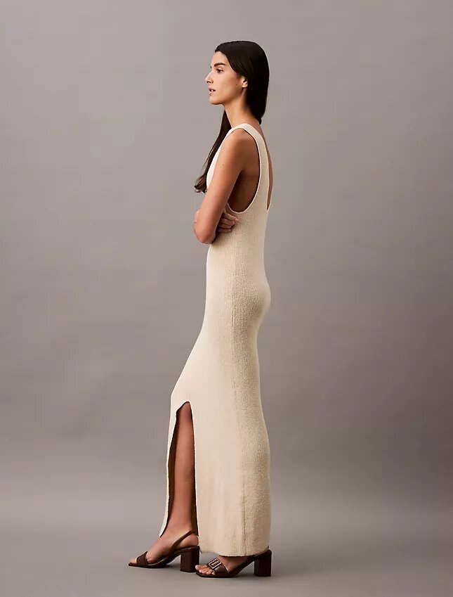 Boucle Rib Sleeveless Midi Dress Boucle Rib Sleeveless Midi Dress