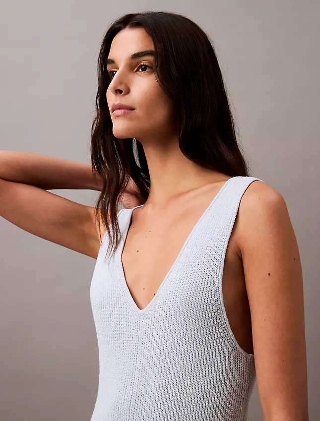 Boucle Rib Sleeveless Midi Dress Boucle Rib Sleeveless Midi Dress