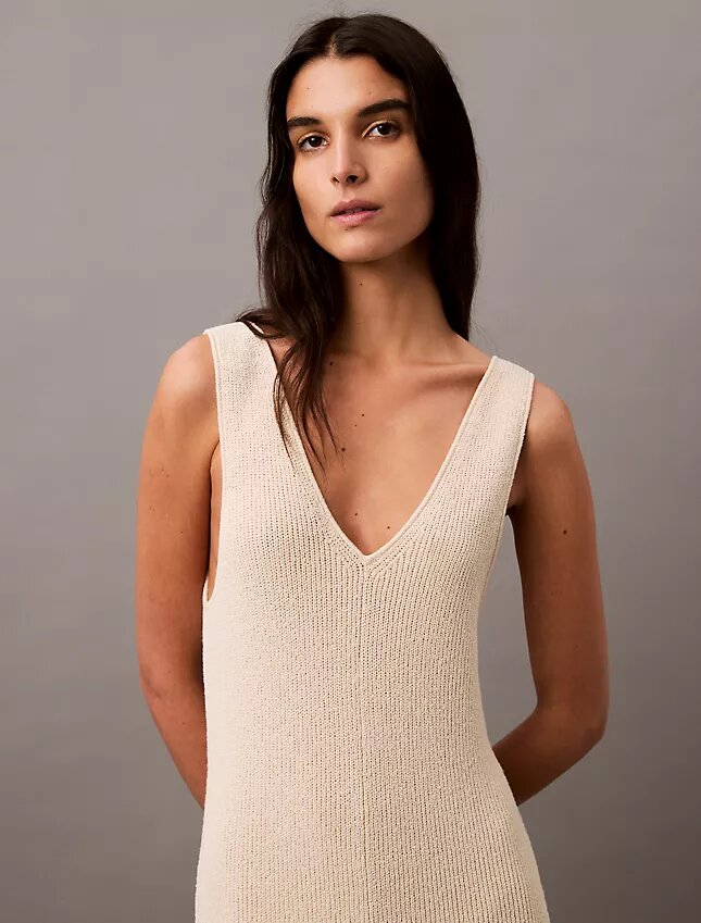 Boucle Rib Sleeveless Midi Dress Boucle Rib Sleeveless Midi Dress