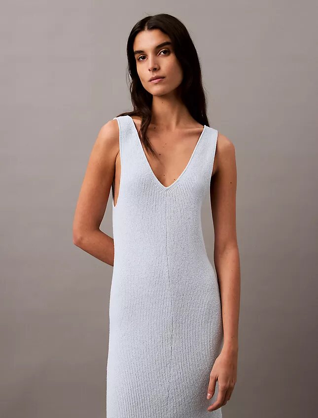 Boucle Rib Sleeveless Midi Dress Boucle Rib Sleeveless Midi Dress