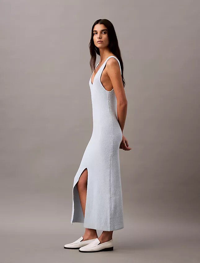 Boucle Rib Sleeveless Midi Dress Boucle Rib Sleeveless Midi Dress